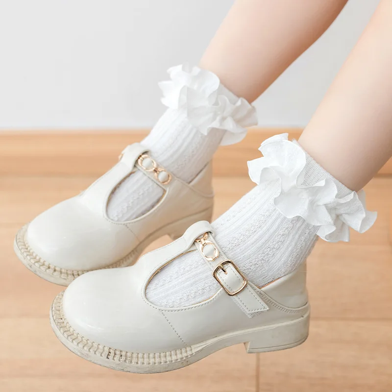 Calcetines de malla de encaje transpirables para niñas – Algodón - imagen 2