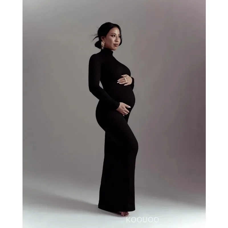 Vestido de maternidad largo para sesión fotográfica – ajuste suave - imagen 2