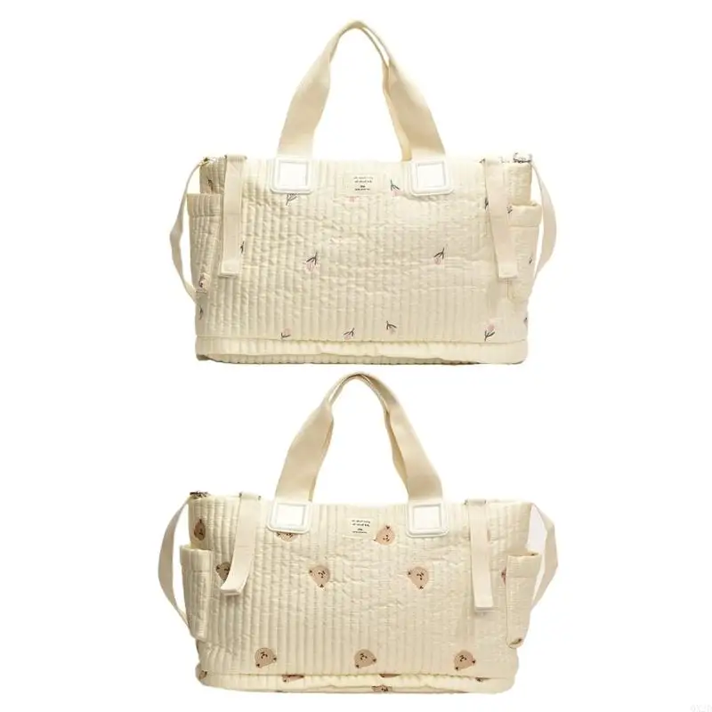 Bolso maternal bordado – Gran capacidad para biberones y pañales - imagen 5