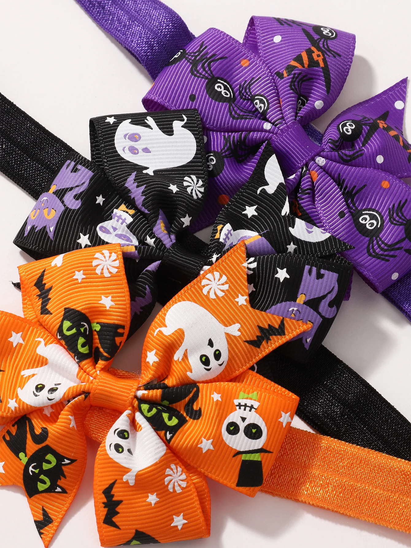 Diadema Halloween bebé niña lazo murciélago – Accesorio elástico pelo - imagen 5