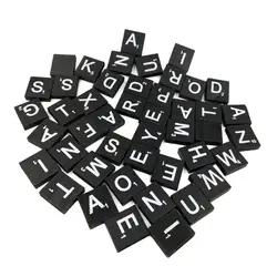 Alfabeto de madera con letras negras para manualidades infantiles