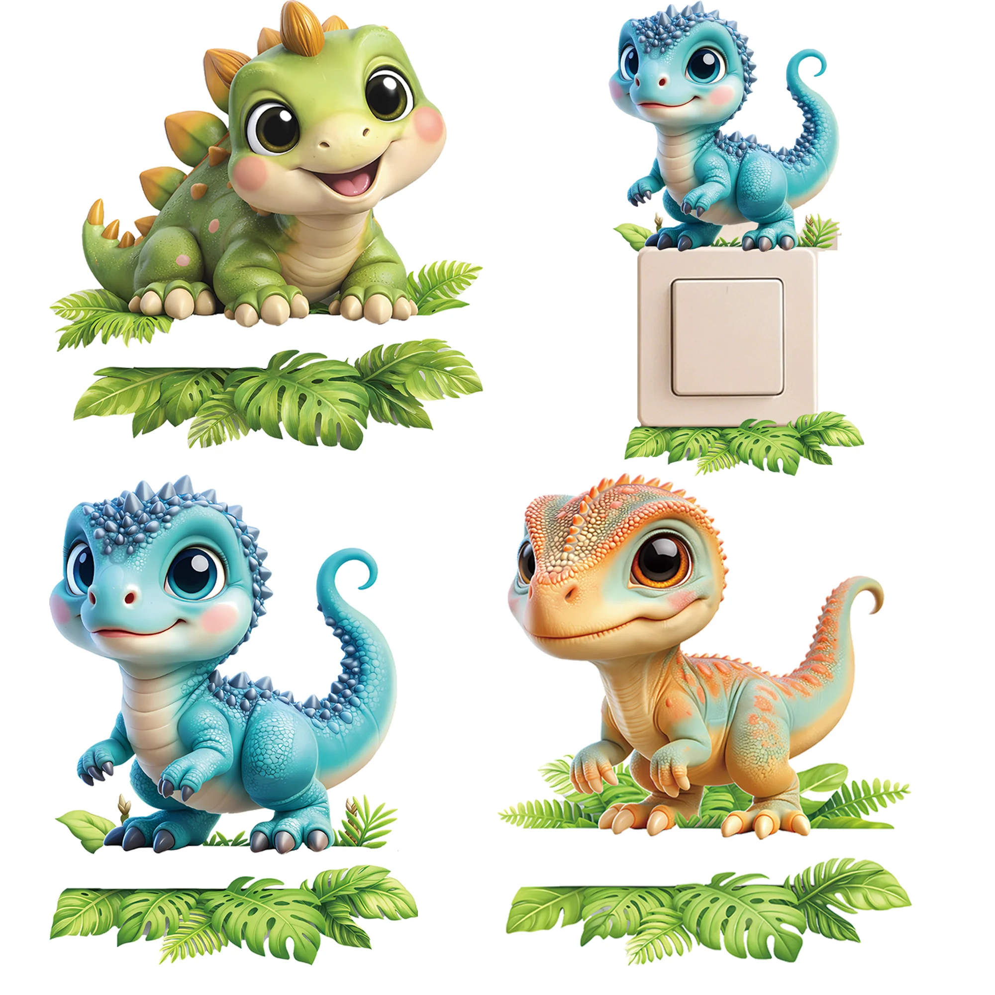 Vinilo decorativo 3D para interruptor de luz con dinosaurio - imagen 5