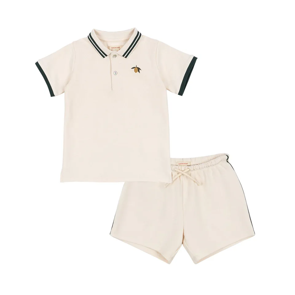 Conjunto bebé verano KS: polo y pantalón corto de algodón