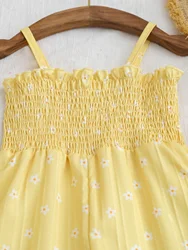 Mono floral con tirantes para niña, estilo verano informal