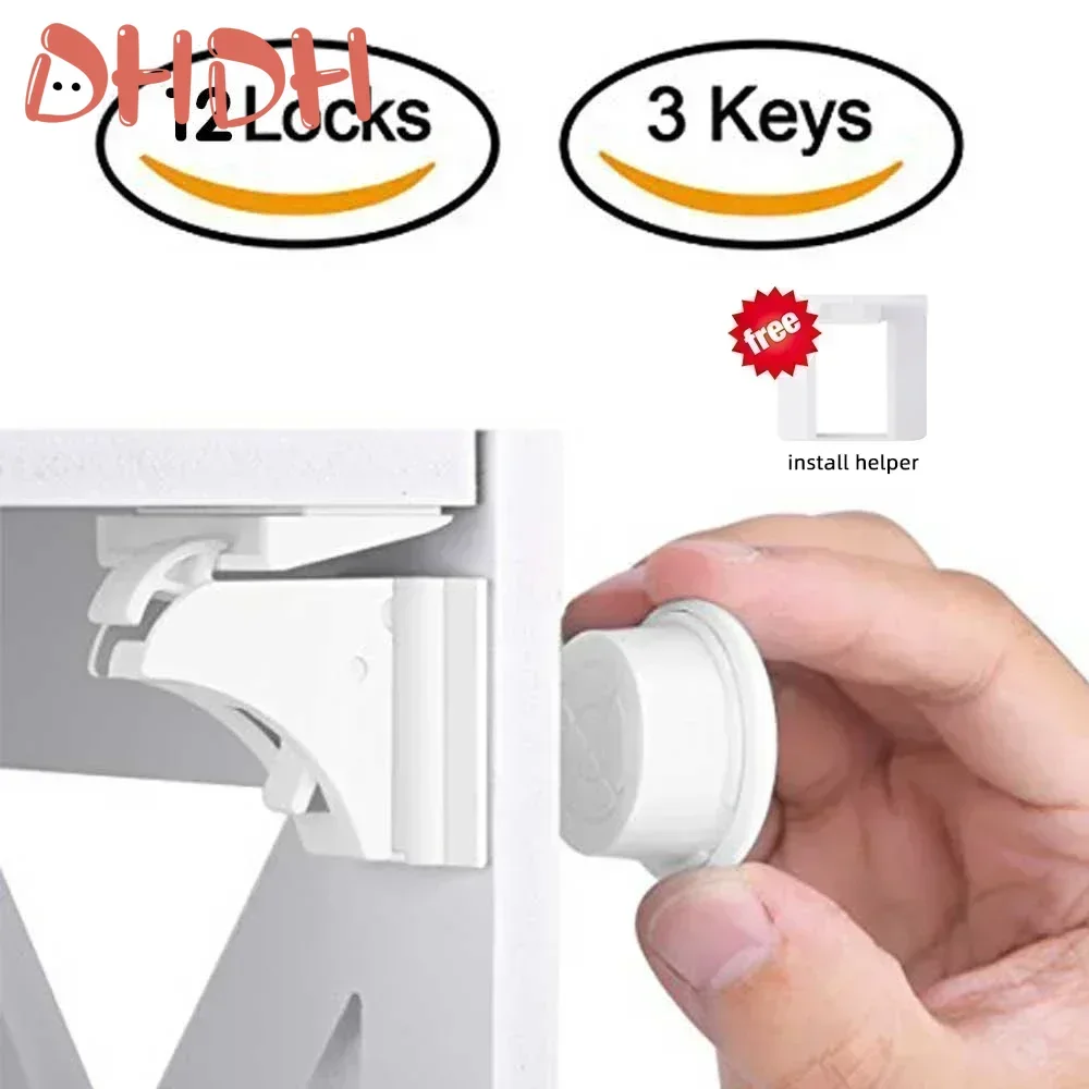 Cerradura magnética de seguridad para bebés – Pestillo invisible para armarios - imagen 2