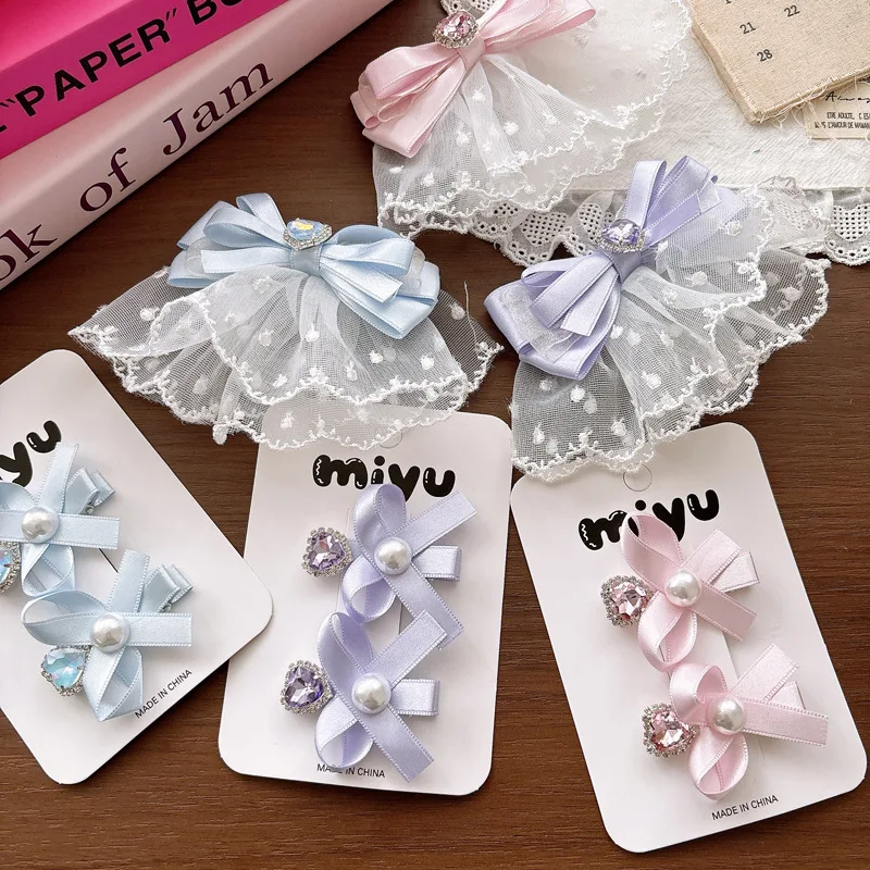 Pinza de pelo con lazo de encaje para niñas – accesorio - imagen 4