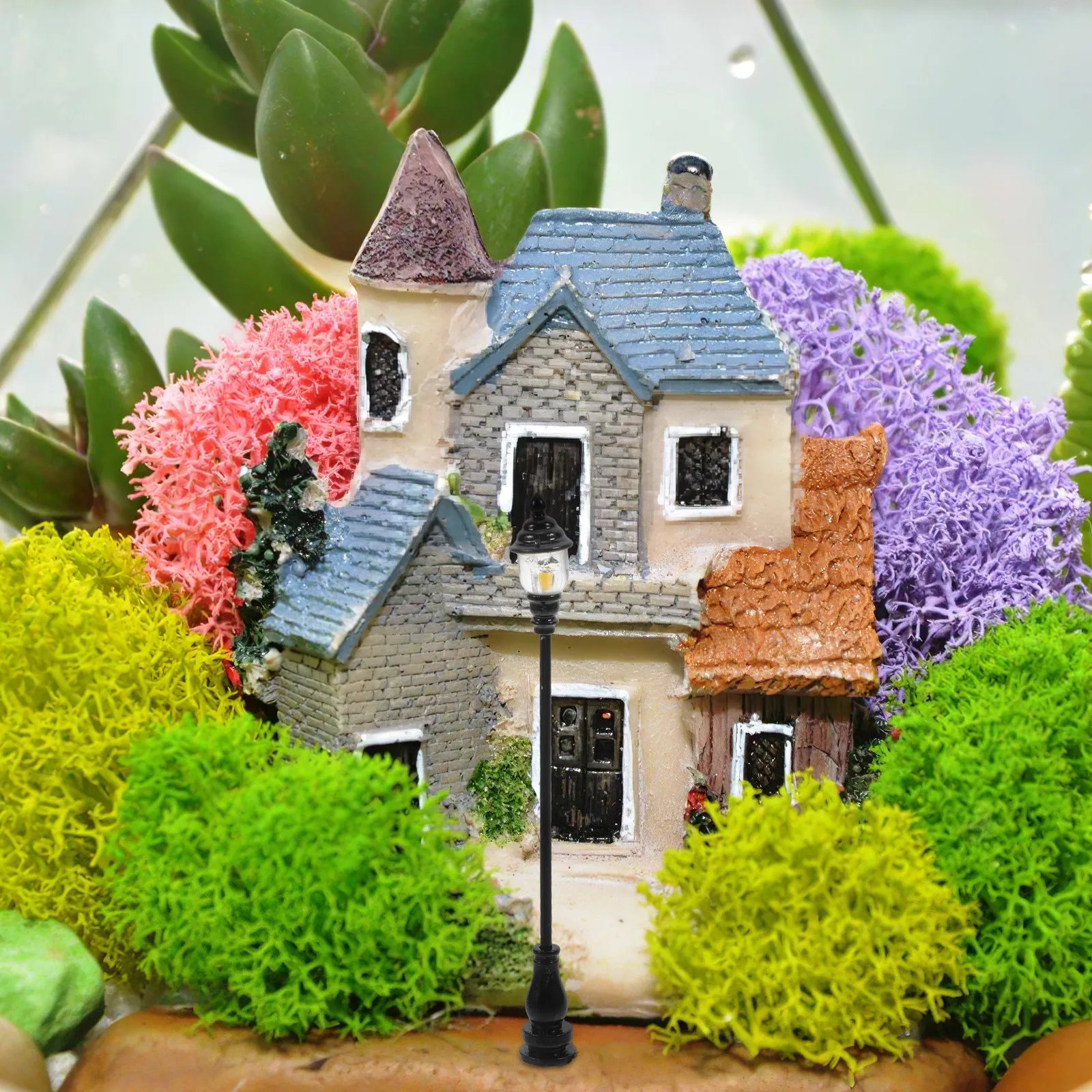 Lámparas de jardín en miniatura para casa de muñecas con farola urbana - imagen 3