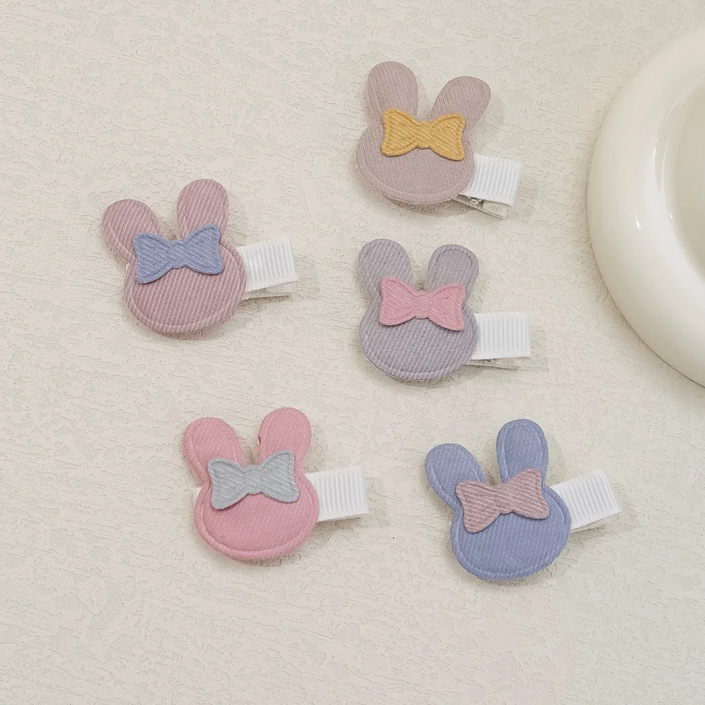 Pinzas de pelo de conejito para niñas, mini pasadores forrados - imagen 2