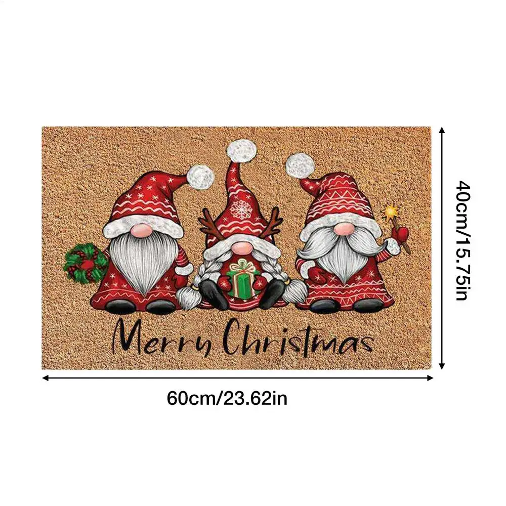 Alfombra de Navidad rústica con diseño de gnomo para entrada - imagen 4