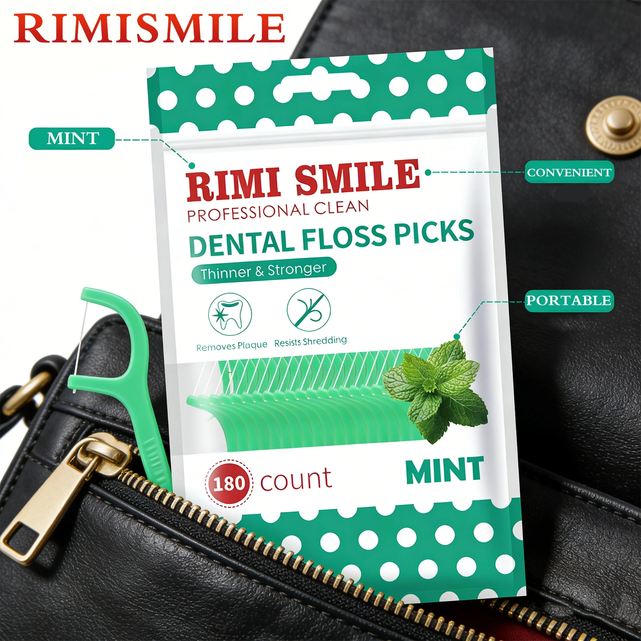 Rimi Smile hilo dental menta, palillos profesionales y estuche - imagen 5