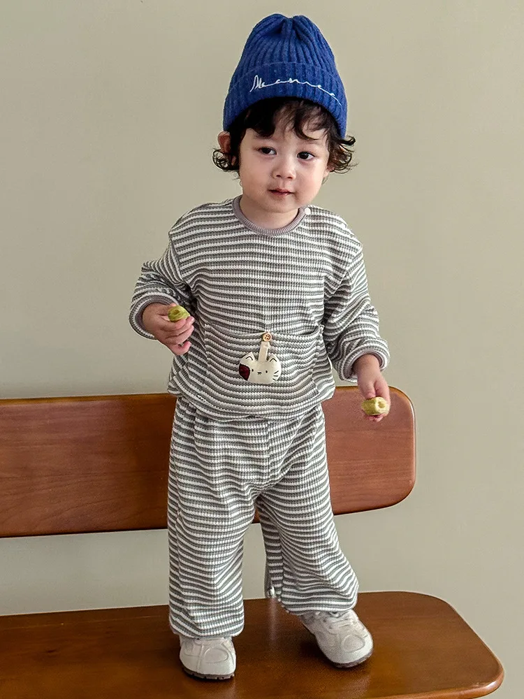 Chándal infantil rayas con capucha – Sudadera sport niños - imagen 2