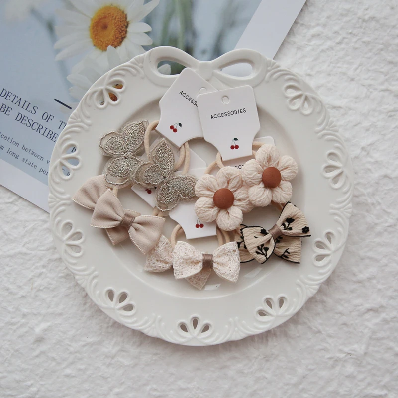 Diademas elásticas con flores y lazo para niñas - imagen 3