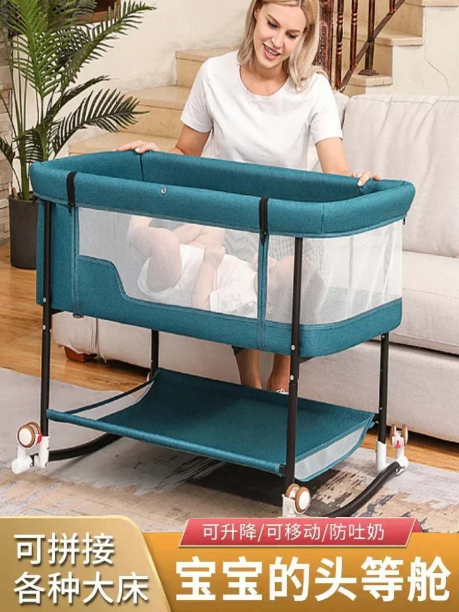Cuna portátil multifuncional para bebé con altura ajustable segura - imagen 5