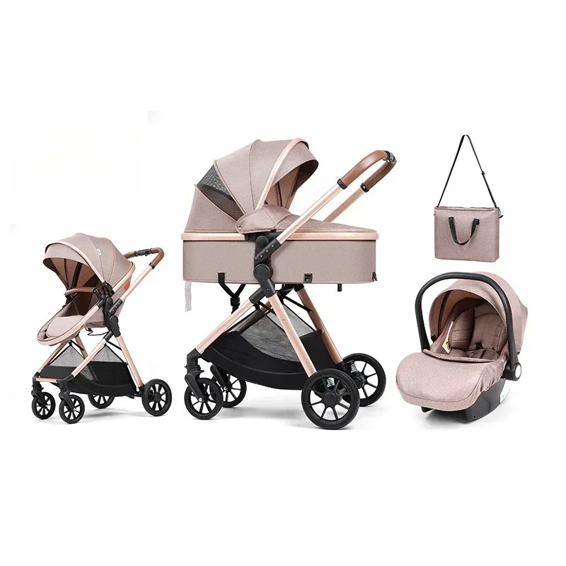 Cochecito de bebé con asiento de coche y bolso para mamá plegado fácil - imagen 5