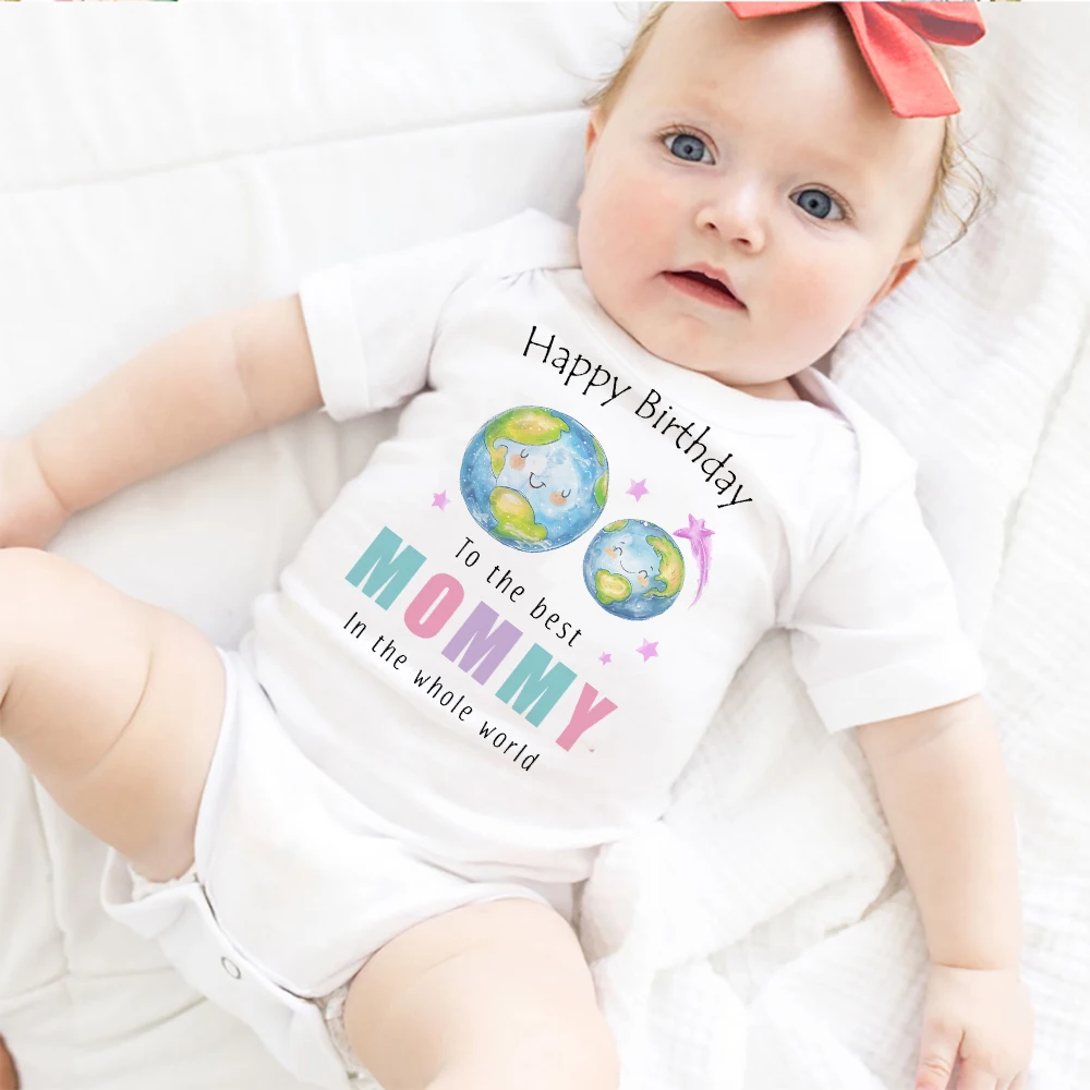 Pelele verano recién nacido – Feliz cumpleaños mamá para bebé - imagen 4
