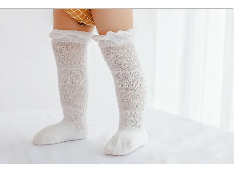 Calcetines de algodón con volantes para bebé y niña
