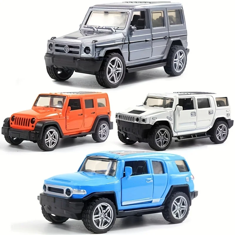 Coche de juguete SUV de metal con puertas y vehículo abierto