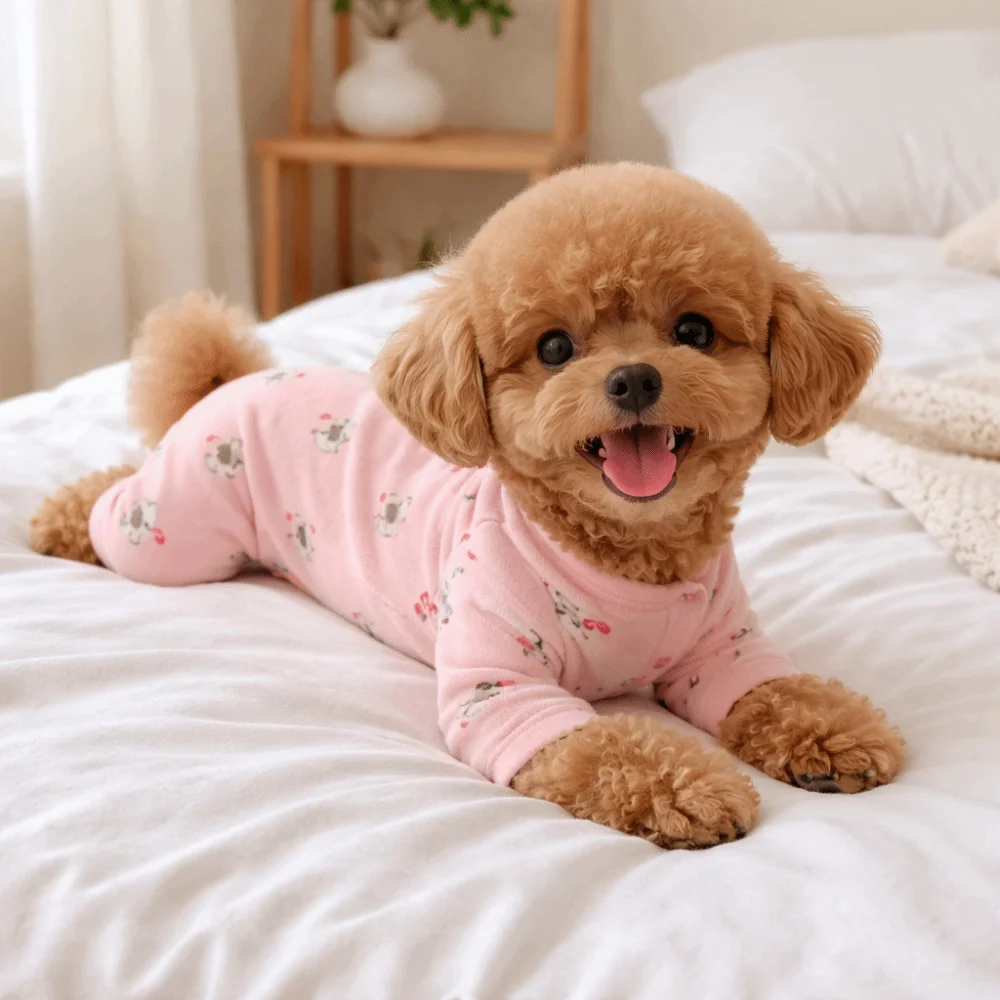 Pijama para perro cálido con dibujos animados y protección abdominal - imagen 2