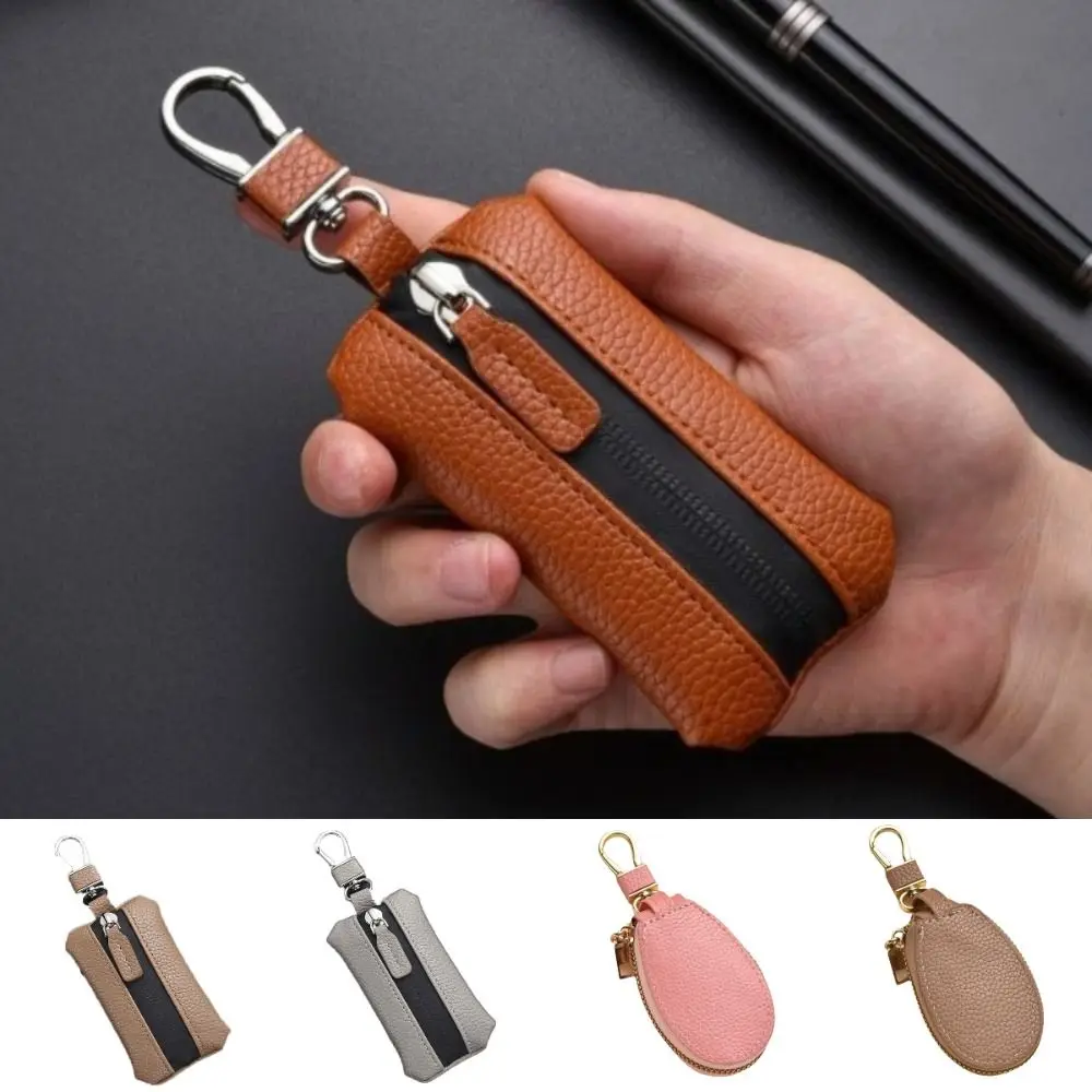 Funda para llaves de coche en cuero con cremallera, unisex - imagen 2