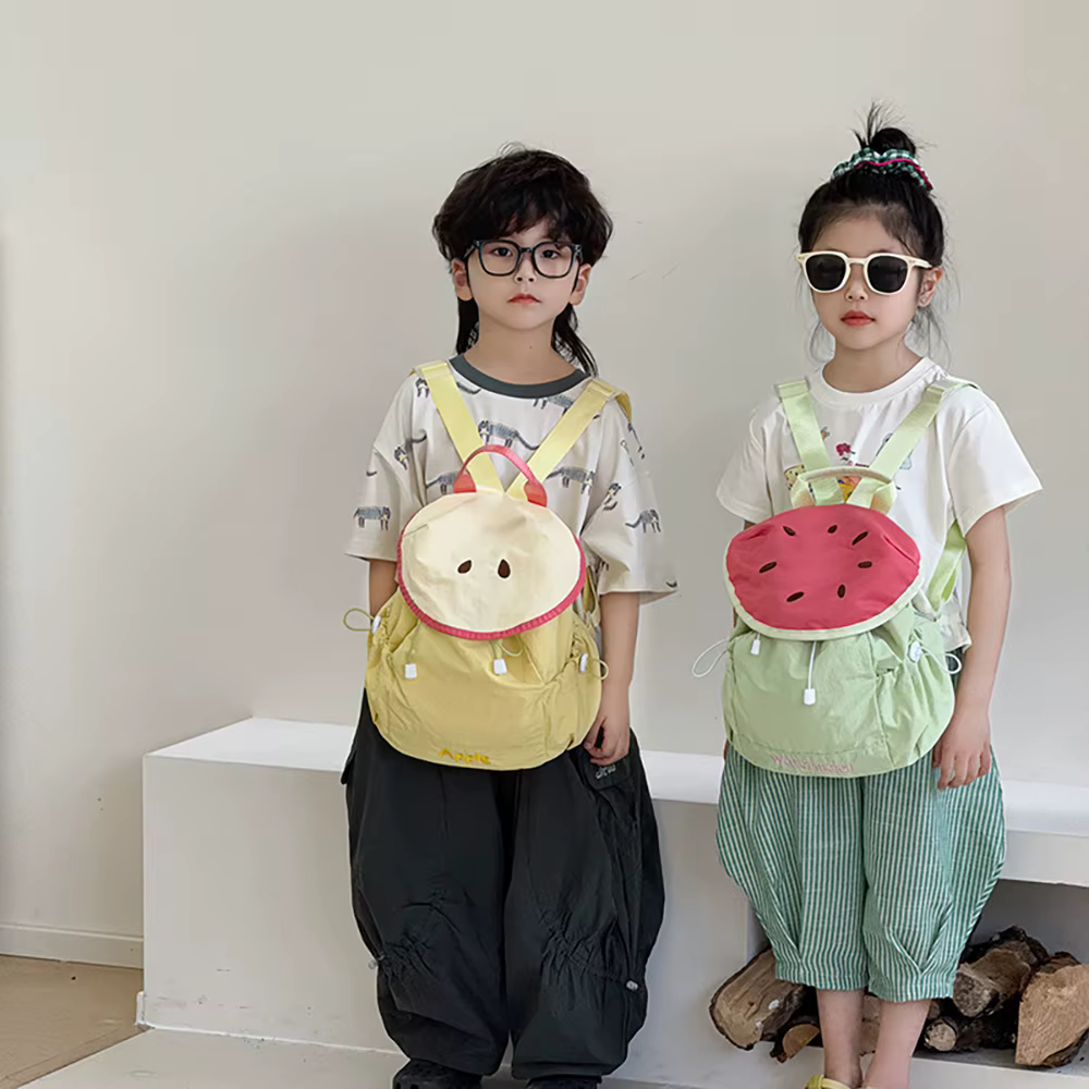 Mochila infantil suave carita sonriente macarrón con cordón preescolar - imagen 4