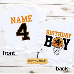 Camiseta personalizada de baloncesto para cumpleaños infantil