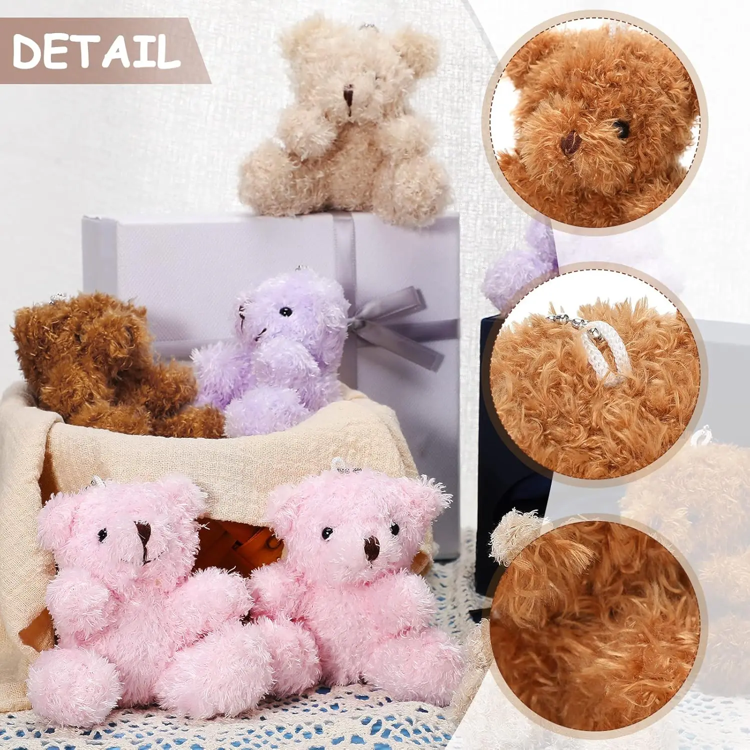 Oso de peluche pequeño suave con textura mullida para recuerdos - imagen 2