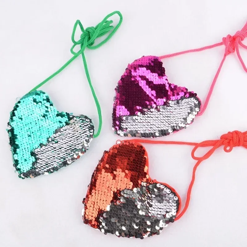 Bolso bebé monedero con lentejuelas corazón brillante para niños - imagen 2