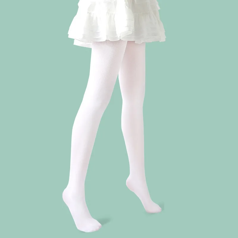 Medias de baile terciopelo fino blancas transparentes elásticas