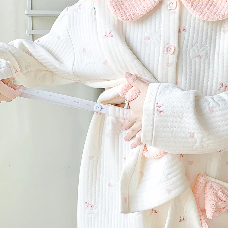 Pijama de lactancia y premamá de algodón – cómodo para el hogar - imagen 4