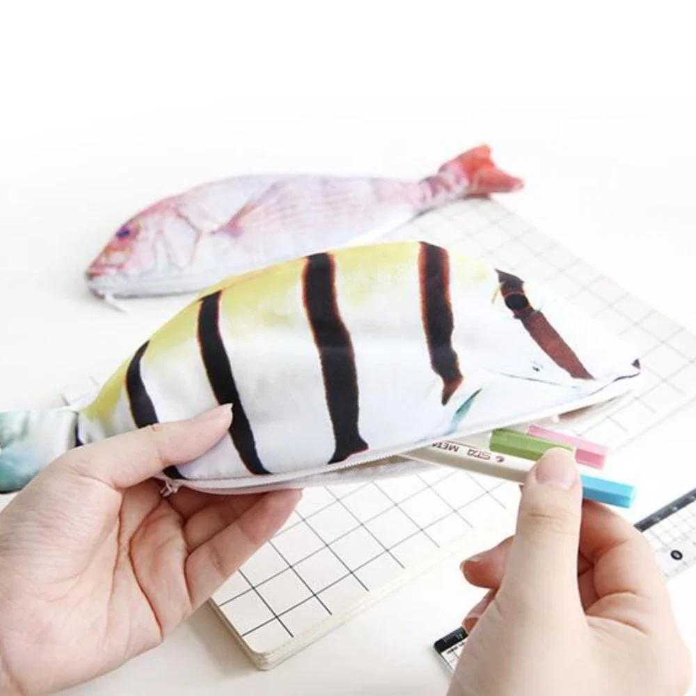 Estuche para lápices con forma de pez – Diseño kawaii infantil - imagen 4
