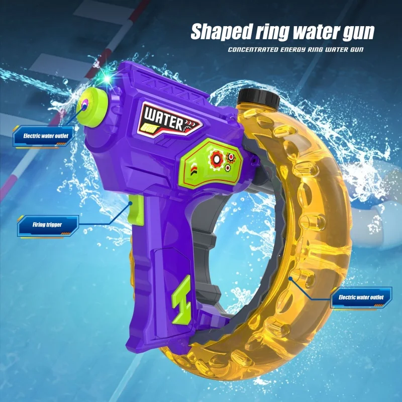 Pistola de agua eléctrica con gran alcance y luz fría para niños - imagen 3