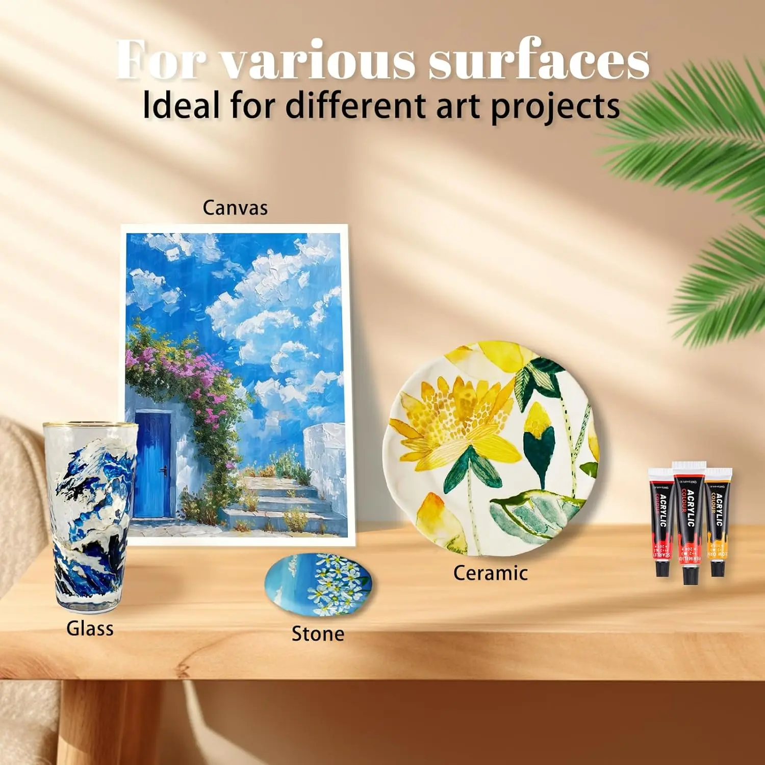 Kit pintura acrílica infantil con pinceles – para manualidades - imagen 4