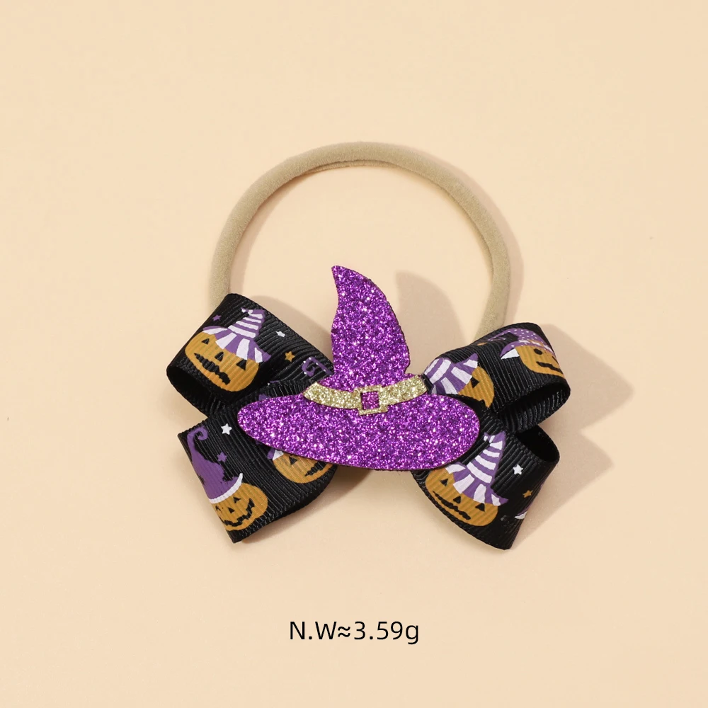 Diadema Halloween elástica nailon bebé niña – Calabaza - imagen 5