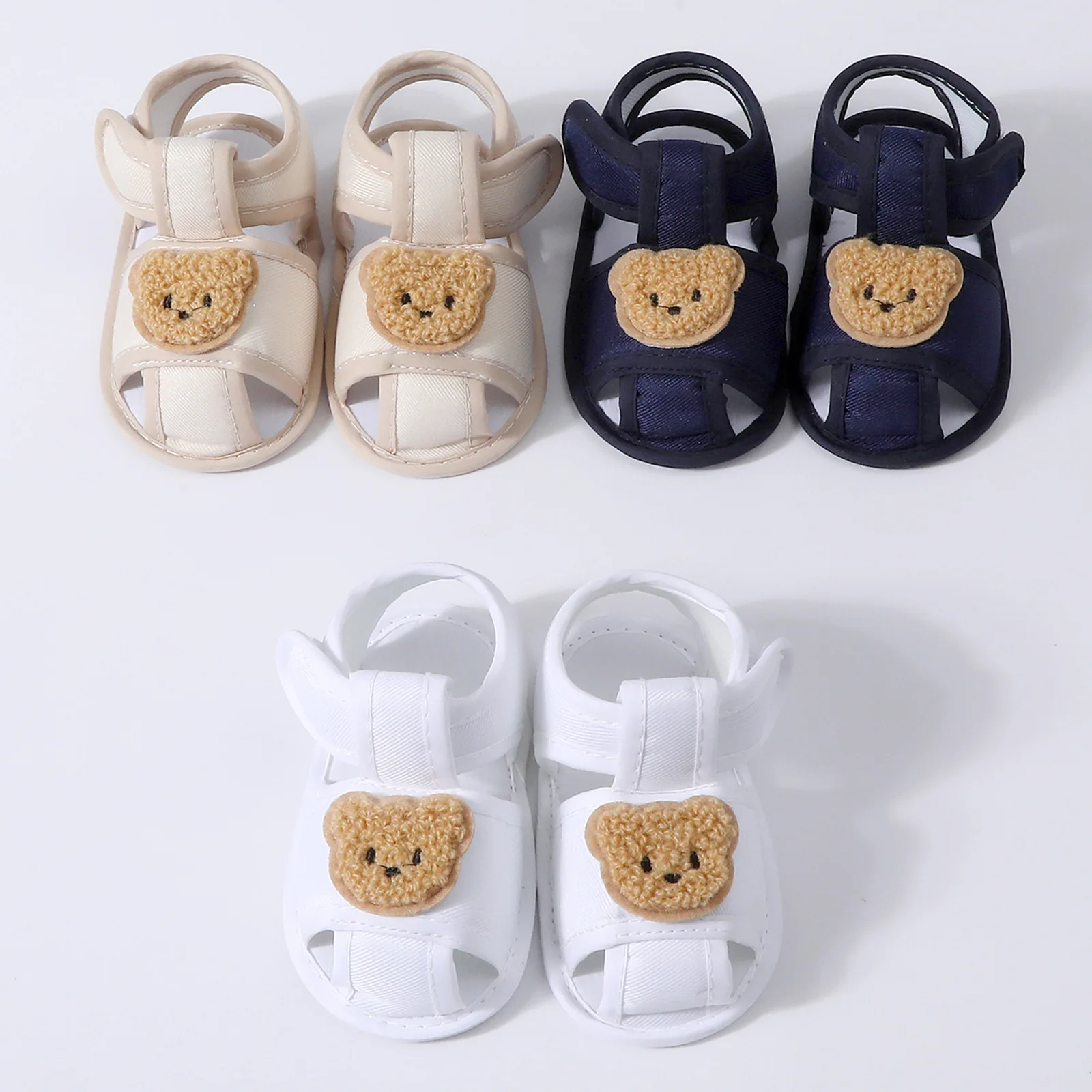 Sandalias verano con oso para bebé – Suela antideslizante primera marca
