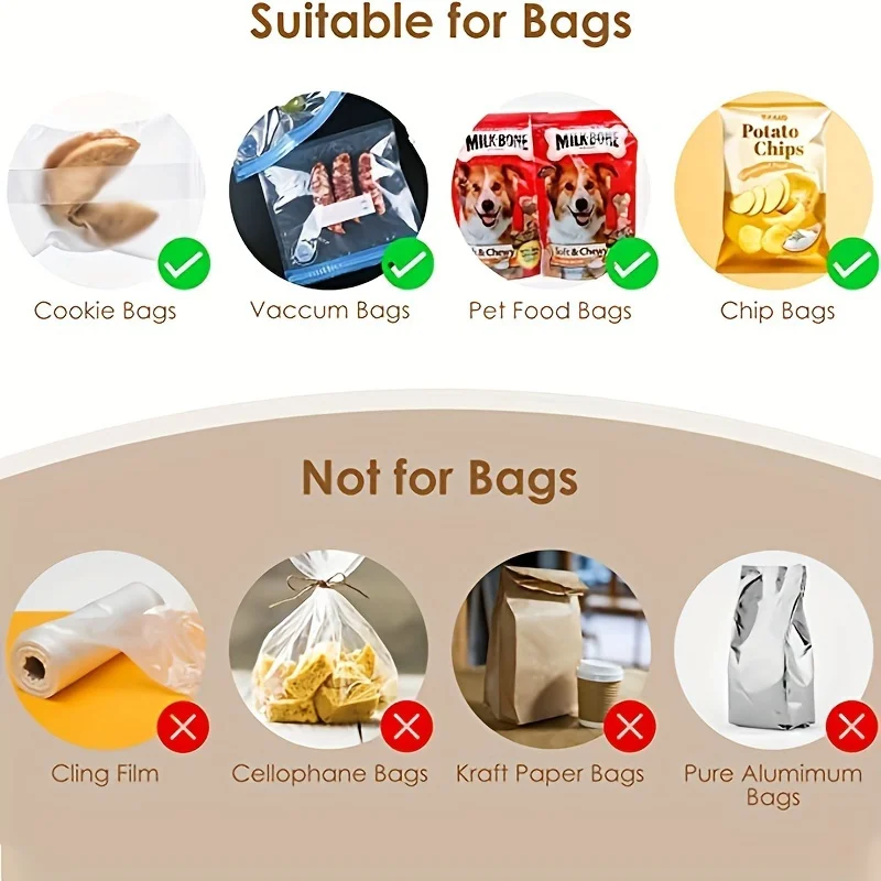 Sellador de bolsas al vacío portátil con batería para alimentos - imagen 5