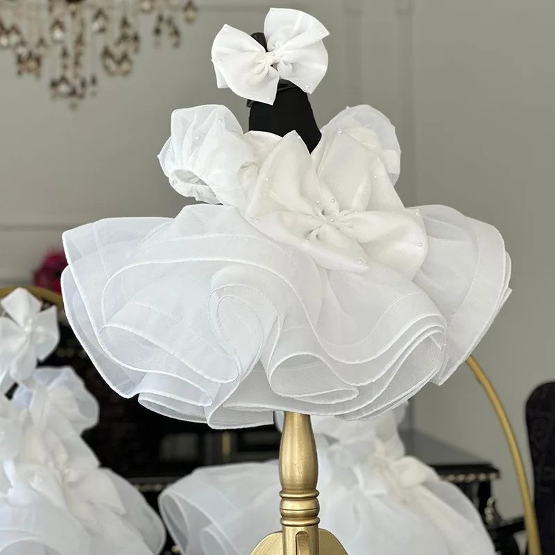 Vestido de cumpleaños para niña con tul y manga larga - imagen 5