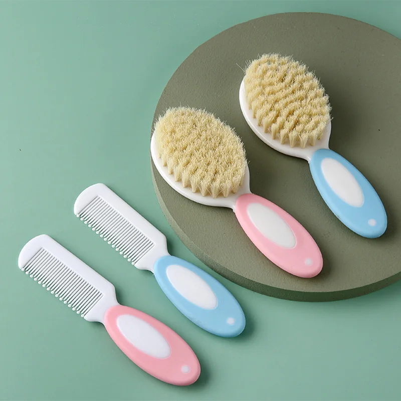 Conjunto cepillo y peine de bebé – masajeador suave en la cabeza - imagen 5