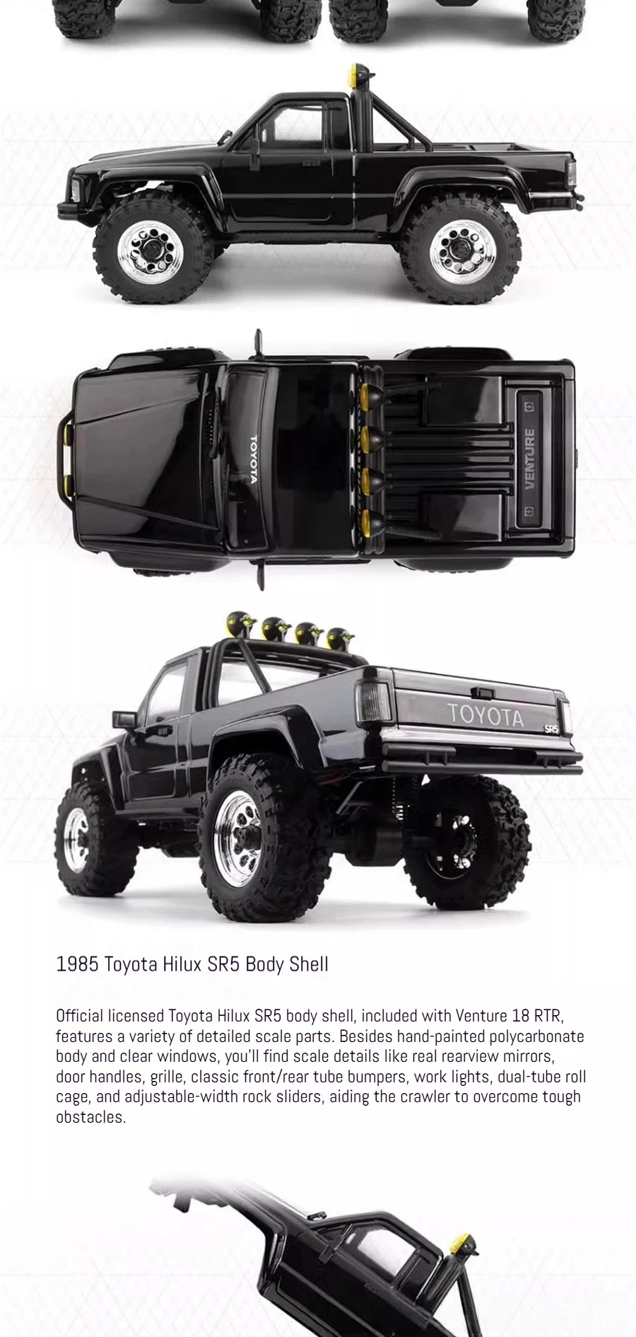 Detalle del diseño tipo HILUX y chasis