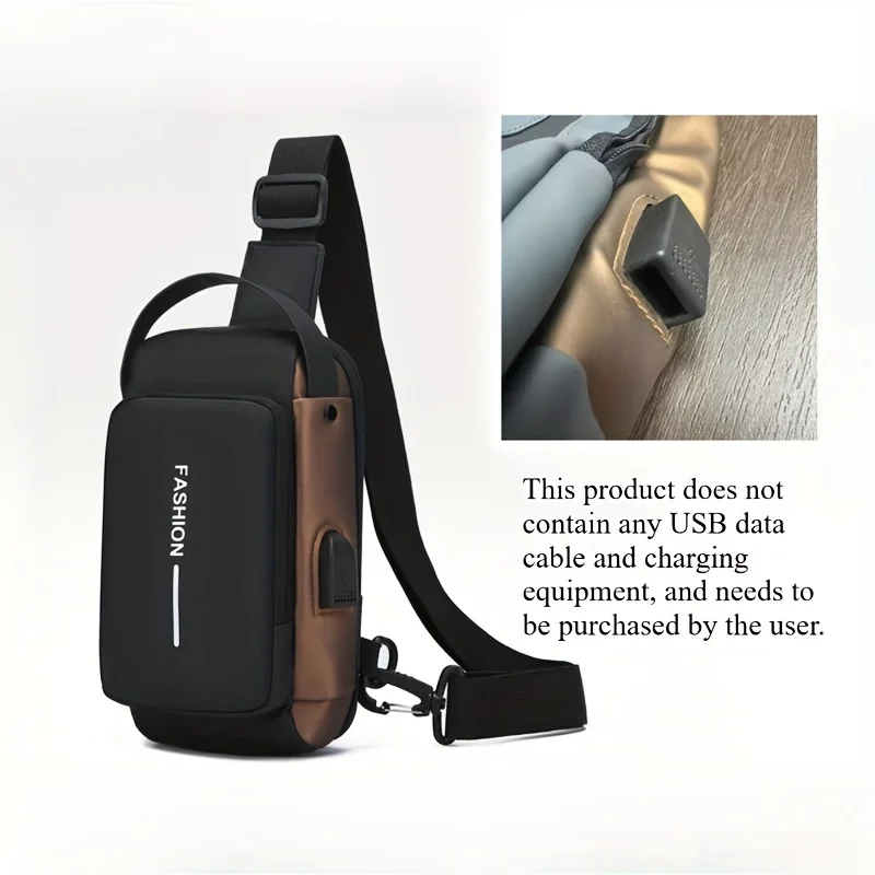 Bolso antirrobo de pecho en tela Oxford con correa ajustable