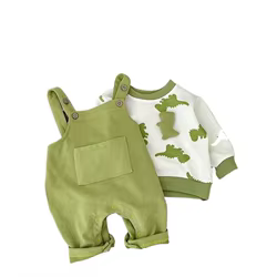 Mameluco bebé dinosaurio dibujos animados – Primavera/otoño