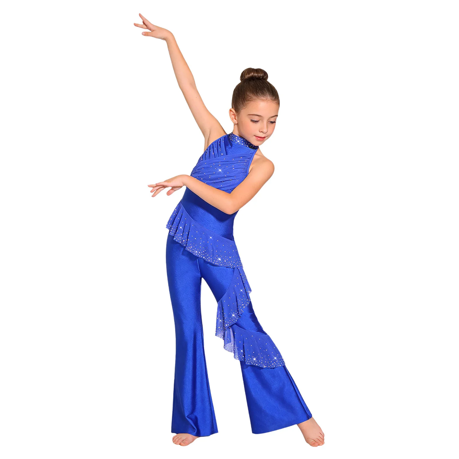 Mono de baile con pedrería para niñas – Gimnasia y patinaje artístico - imagen 4