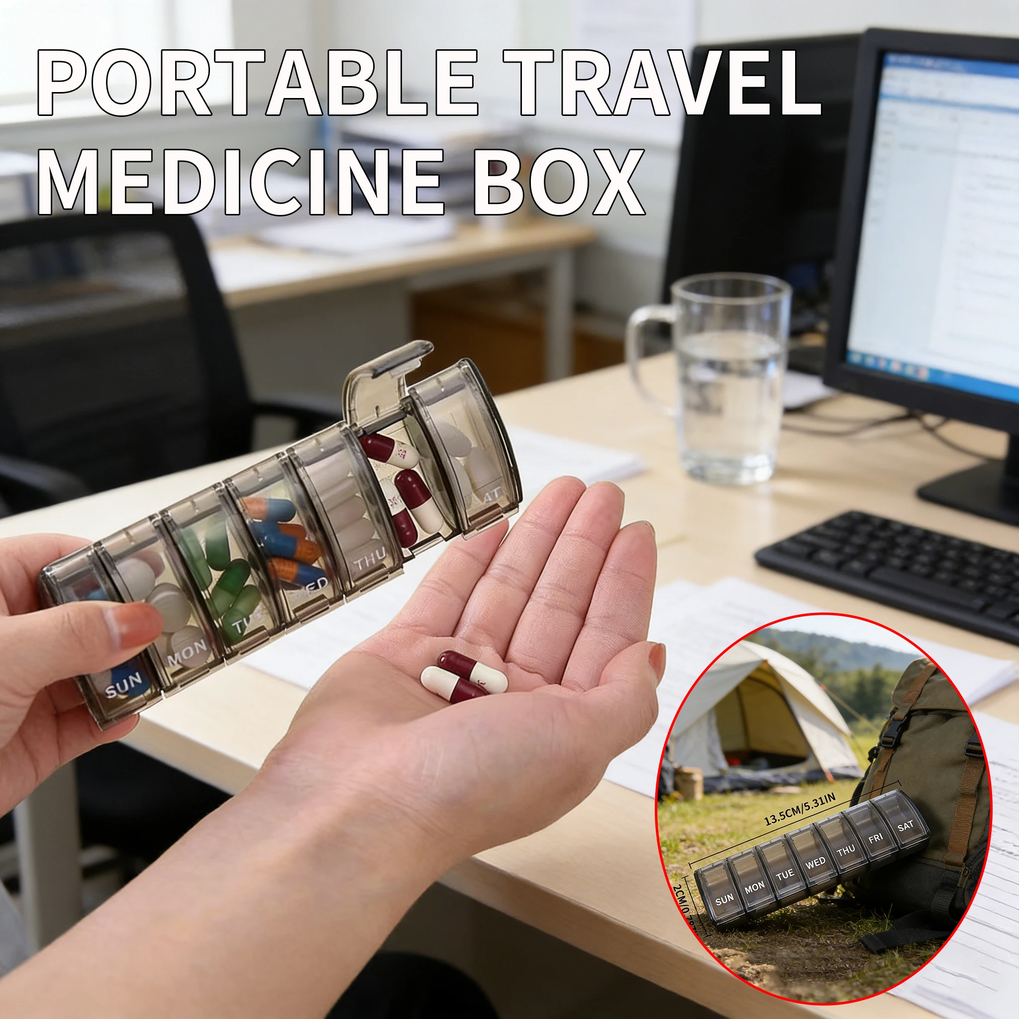 Pastillero semanal de viaje estanco para medicamentos - imagen 5