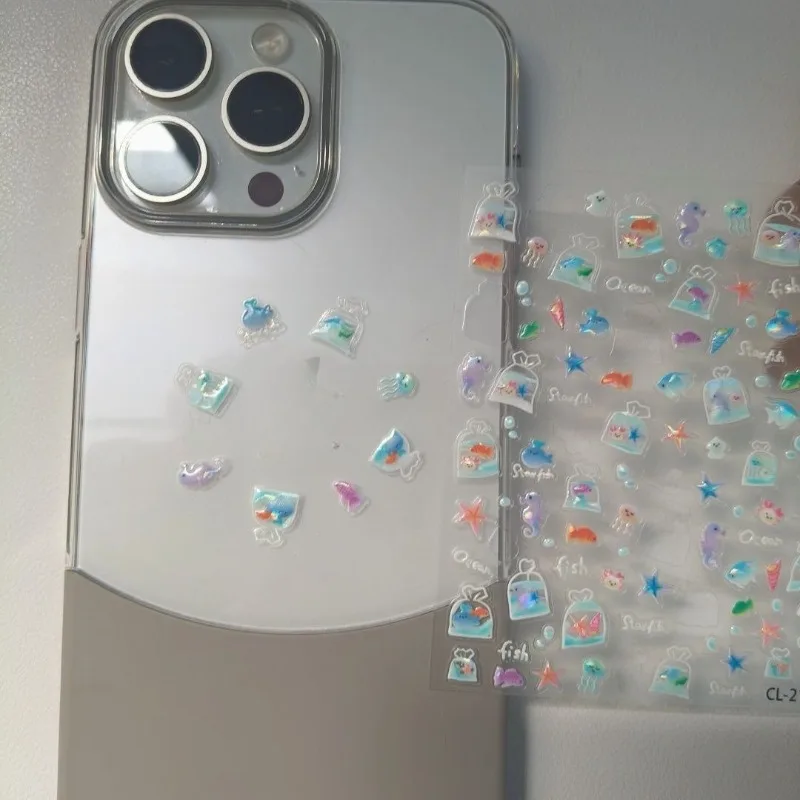 Pegatinas en relieve con peces del océano, resistentes al agua - imagen 3