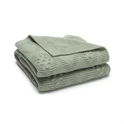 Manta bebé de punto reversible ultrasuave para recién nacido