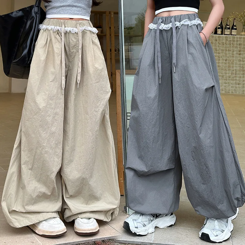 Pantalones de encaje de verano para niñas, corte recto suelto - imagen 2