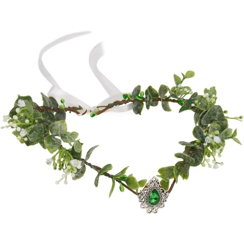 Diadema de elfa princesa con hojas y flores para cosplay - imagen 2