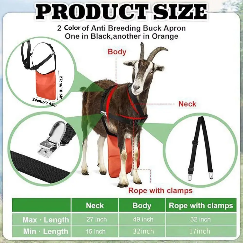 Delantal antiapareamiento ajustable para cabras transpirable resistente - imagen 5