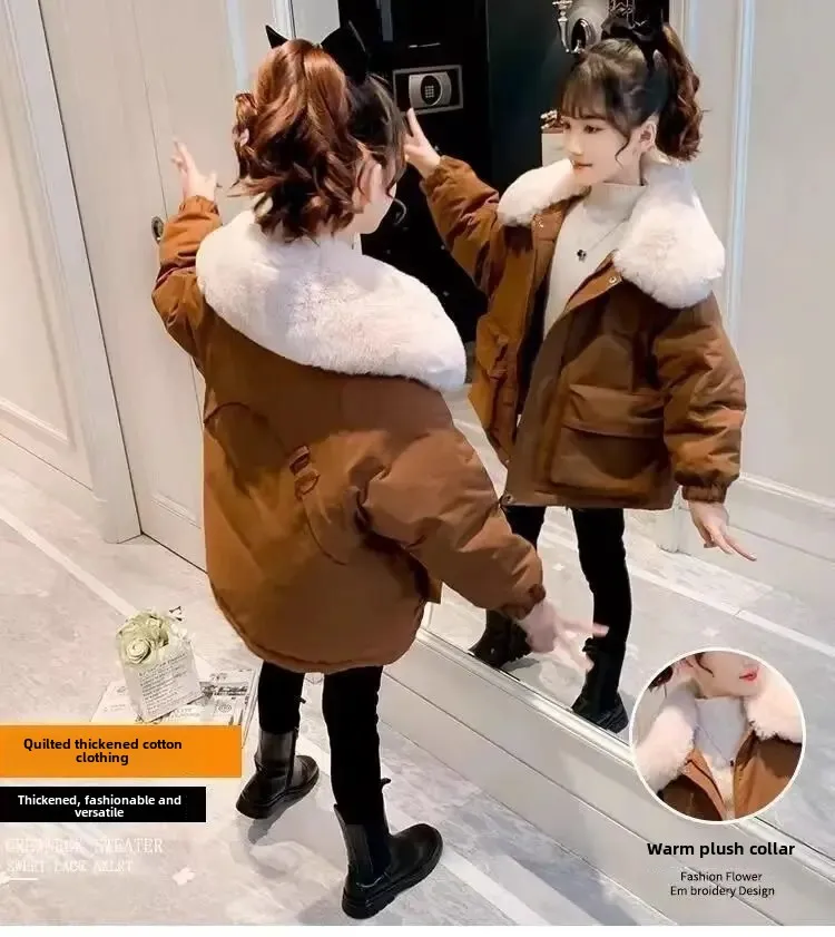 Abrigo infantil de invierno forrado con capucha