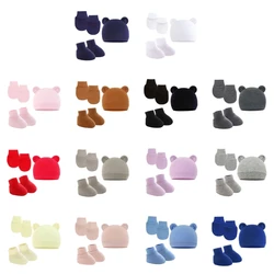 Gorro con orejas y calcetines para bebé recién nacido 0-6 meses