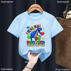 Camiseta para niño autismo con estampado de dinosaurio
